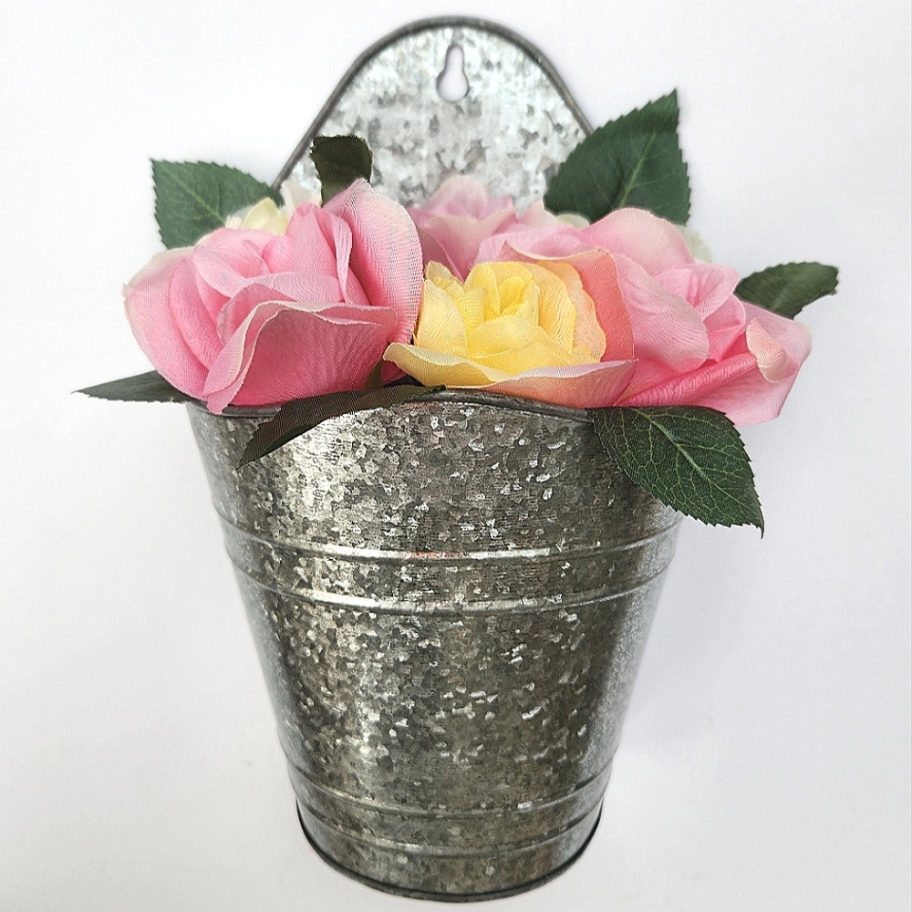 Summer Roses in Hanging Tin Mother's Day